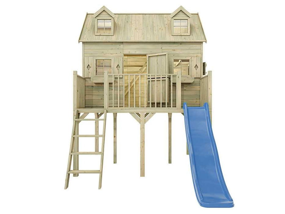 Playhouse with Slide, Game Tower, Stelzenhaus 'Espagne', 248x32x359cm (BXTXH)