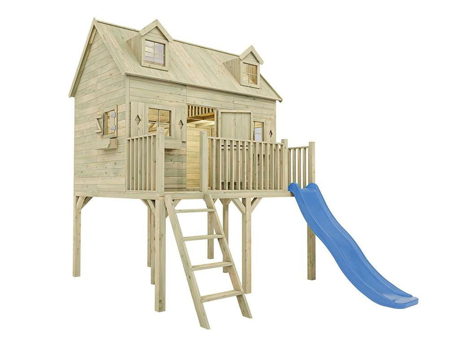 Playhouse with Slide, Game Tower, Stelzenhaus 'Espagne', 248x32x359cm (BXTXH)