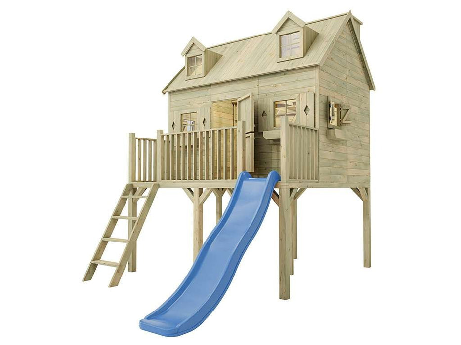 Playhouse with Slide, Game Tower, Stelzenhaus 'Espagne', 248x32x359cm (BXTXH)