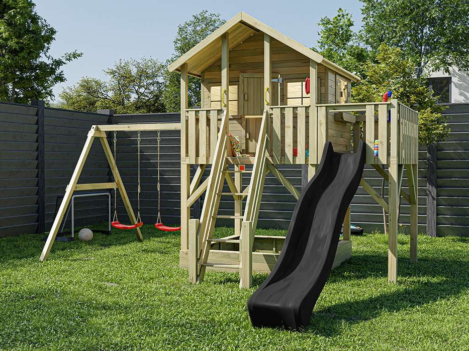 Palafitta 'BIG XL' incl. doppia altalena e scivolo grigio, 528,5x292,7x322,7 cm (LxPxA)