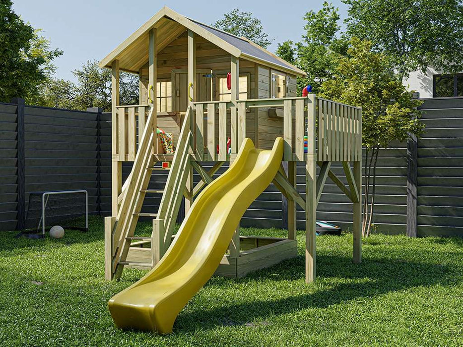 Stelzenhaus 'BIG XL' inkl. Rutsche Gelb, 288,5x292,7x322,7cm (BxTxH)