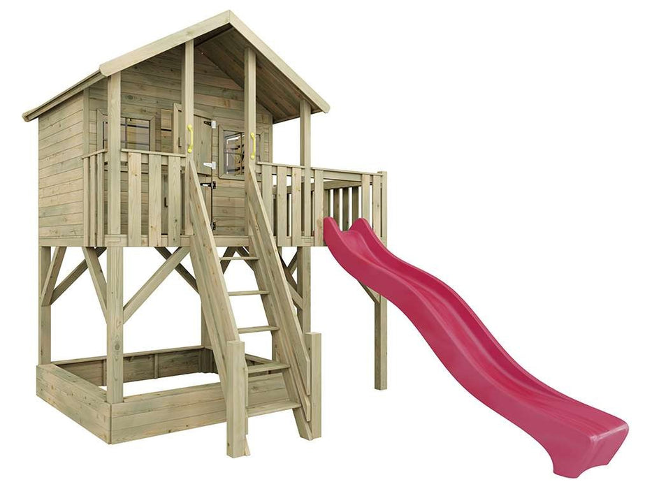 Stelzenhaus 'BIG XL' inkl. Rutsche Pink, 288,5x292,7x322,7cm (BxTxH)