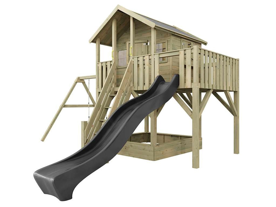 Palafitta 'BIG XL' incl. doppia altalena e scivolo grigio, 528,5x292,7x322,7 cm (LxPxA)