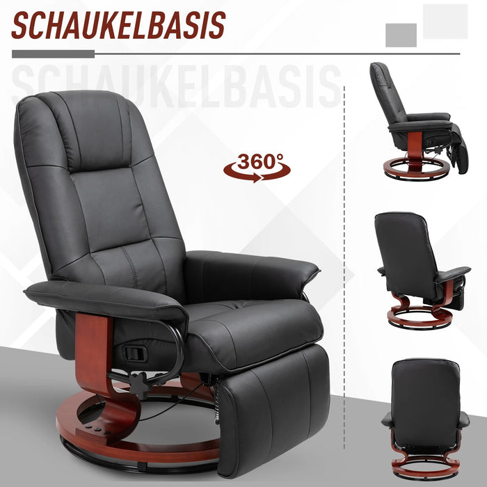 Détendez la télévision en fauteuil télévisé fauteuil couché synthétique en cuir synthétique 360 ​​° chaise pivotante.