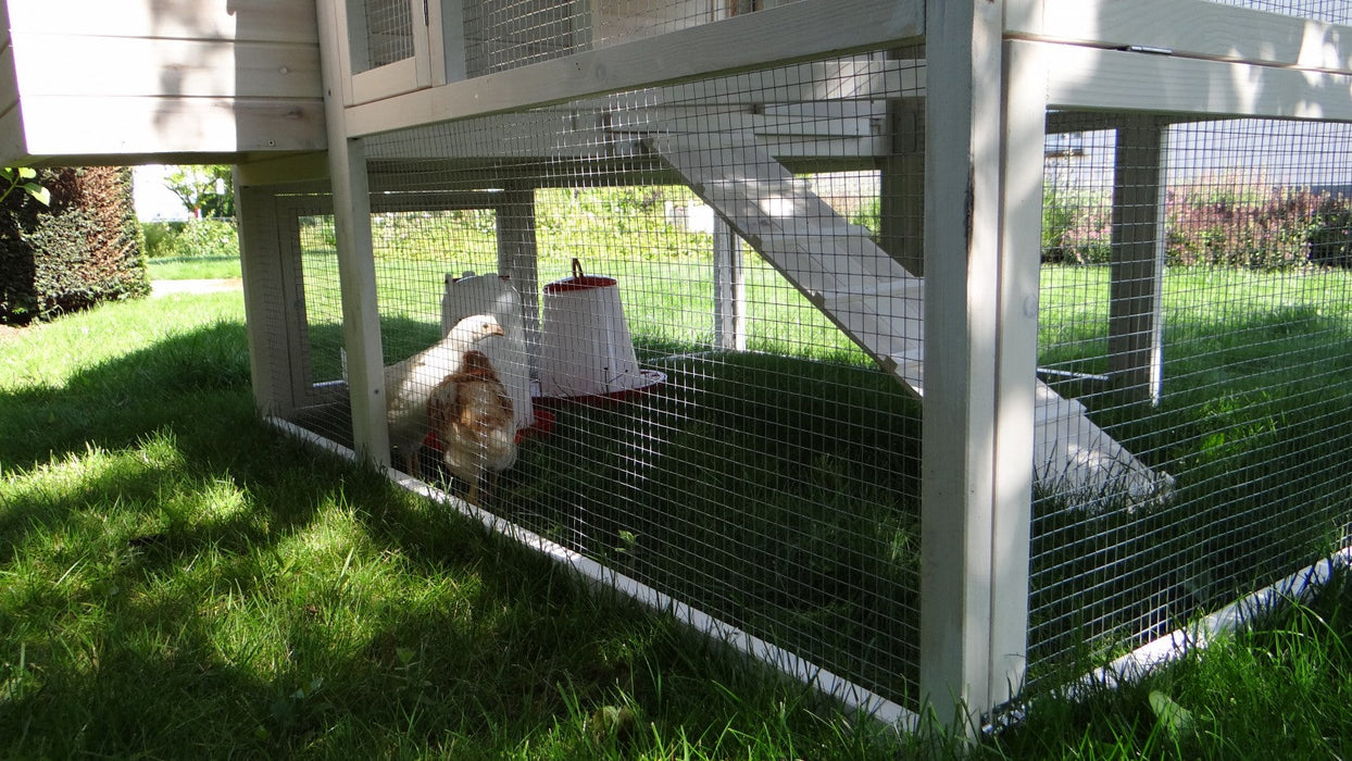 Kaninchenstall XXL grosser Stall mit Auslauf, Schublade und Strauraum, 168x150x157cm