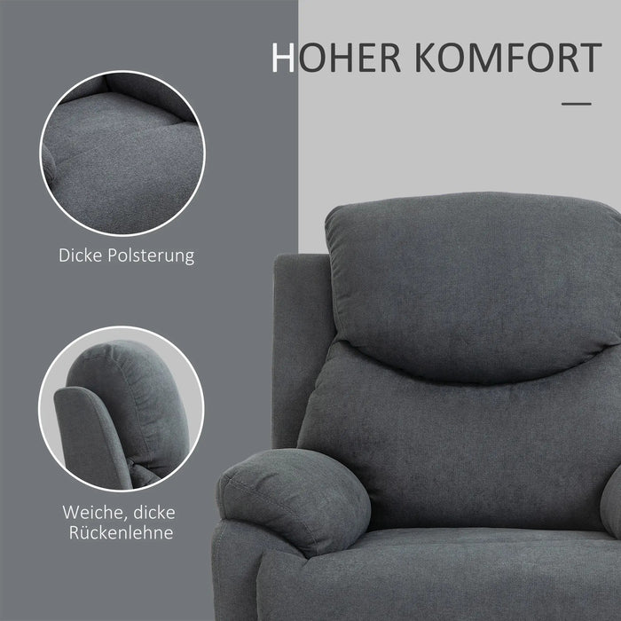 Fonction de lecture de fauteuil détendez la fonction de mensonge 150 ° gris foncé inclinable, 93x88x102cm