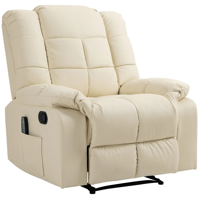 Chaise de massage, fauteuil relaxation, 8 points de vibration, fonction de couchage, cuir synthétique, 94x99x9cm