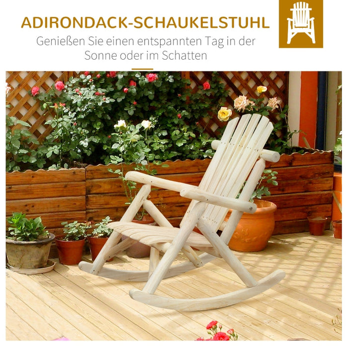 Schaukelstuhl Schwingsessel Schaukel Gartenstuhl Relaxstuhl Tannenholz Natur