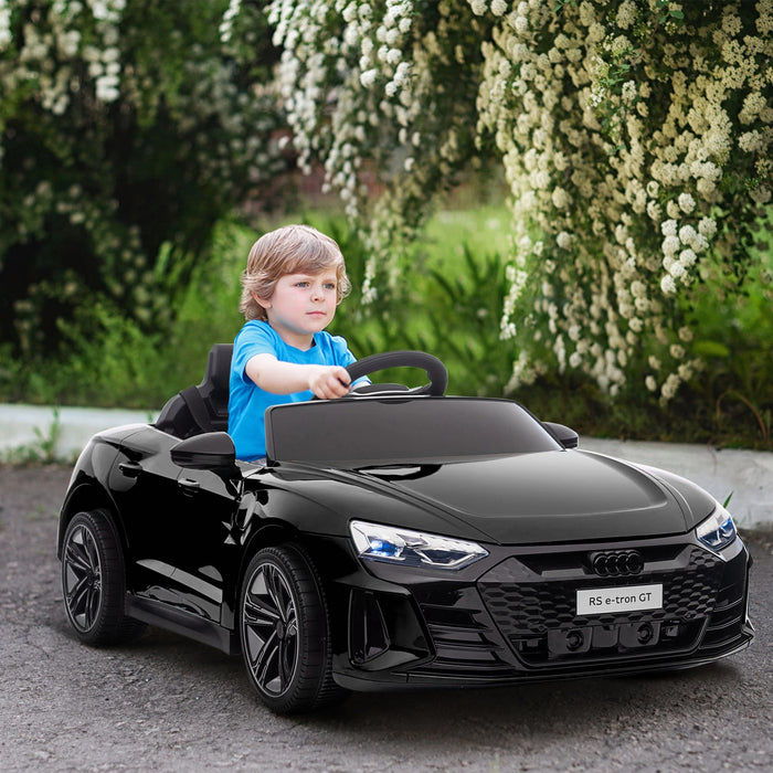 Voiture électrique pour enfants, licenciée audite, avec ceinture de sécurité, télécommande, lumière, noir, 103x58x41cm