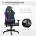 Bürostuhl LED Gaming-Stuhl mit Armlehne ergonomisch mit Liegefunktion Kunstleder Schwarz + Blau, 70x57,5x126-136cm