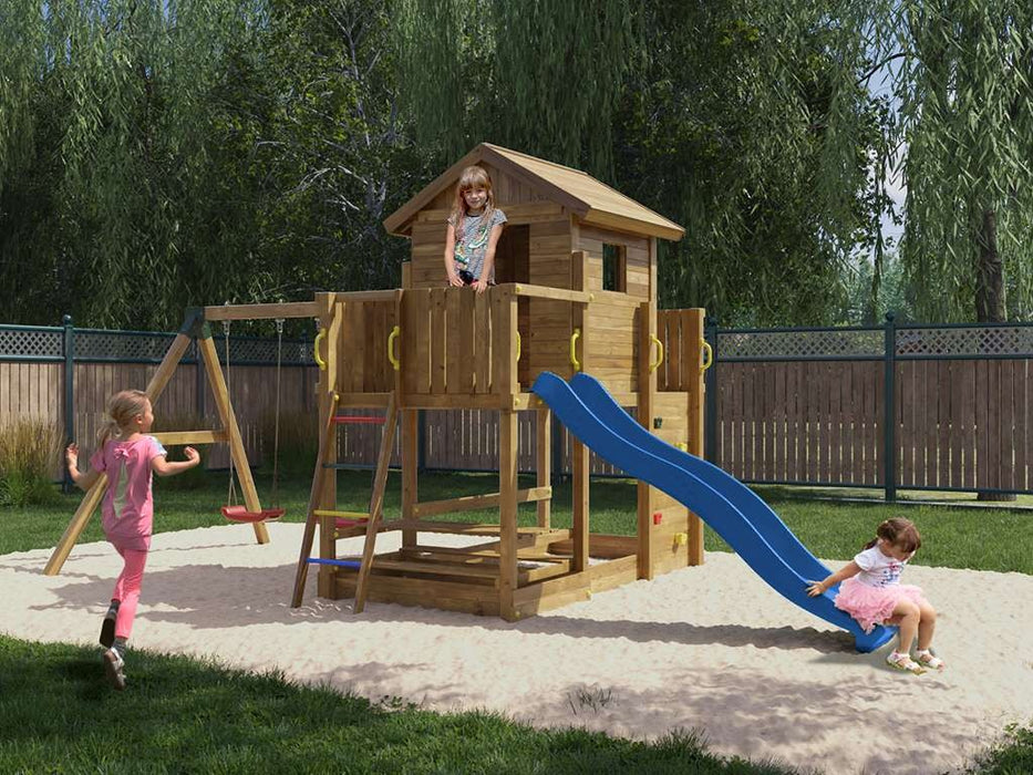 Maison sur pilotis 'SATURN' imprégnée sous pression, 365x301x280cm (LxPxH)