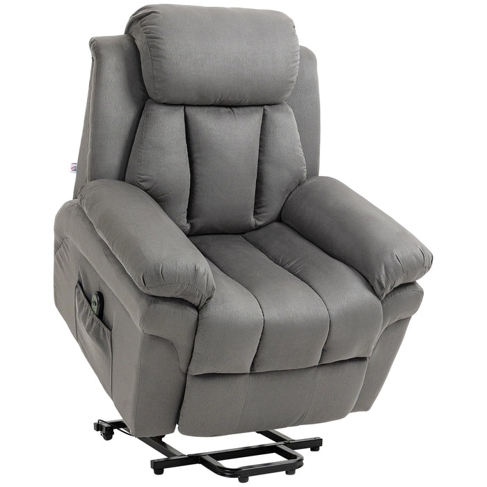 TV Armchair avec support - Up Aid & Fold -out Boot Rec, y compris le gris clair télécommande, 93x96x105cm