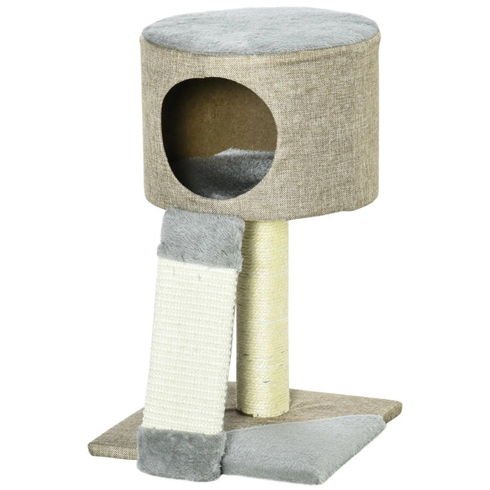 Stratching Post pour les chats avec une balle de chat gris 30x30x50cm