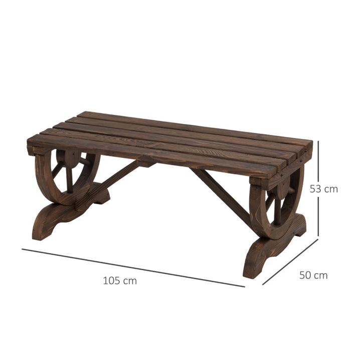 Gartenbank Holz Wetterfest Sitzbank Gartenmöbel Rustikale Bank Natur, 98x50x39,5cm