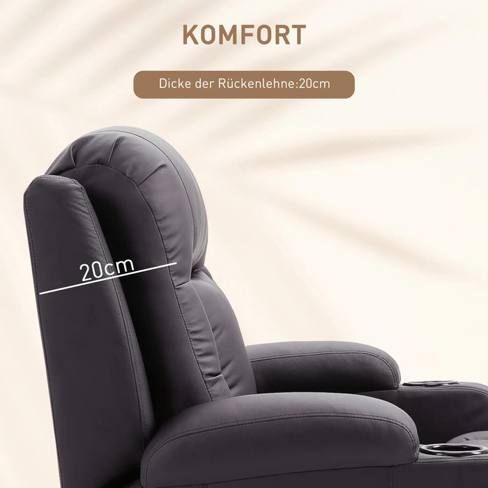 Chaise de massage, fauteuil de relaxation, fonction d'évasion, 8 points de vibration, y compris télécommande, marron