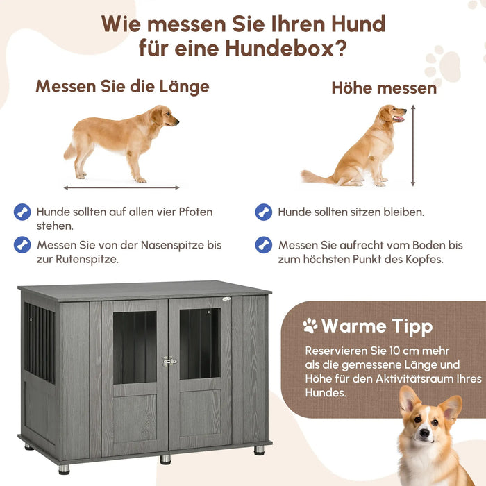 Hundekäfig Hundebox mit Verriegelung, 116x60x87cm