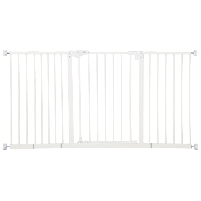 Grille d'arrêt de chien extensible pour agrandir le serrage du métal blanc, 136x76cm