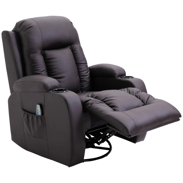 Chaise de massage, fauteuil de relaxation, fonction d'évasion, 8 points de vibration, y compris télécommande, marron