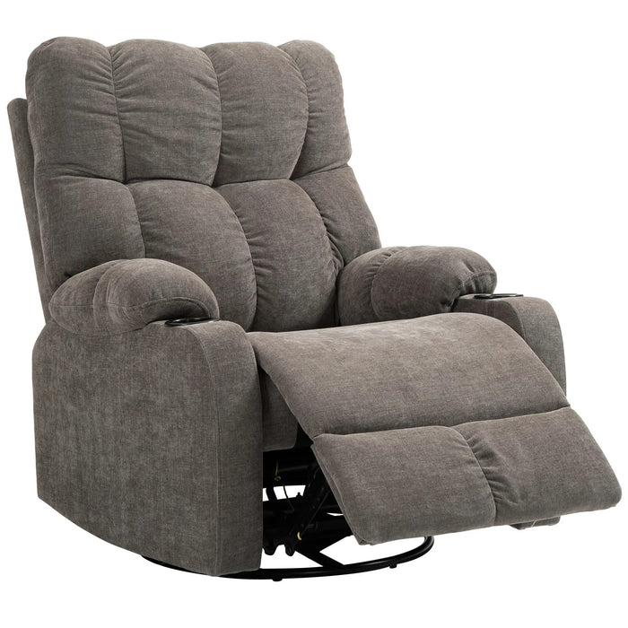 Détendez le fauteuil avec support du pied couché fauteuil rotable jusqu'à 150 kg brun clair, 88x96x108cm