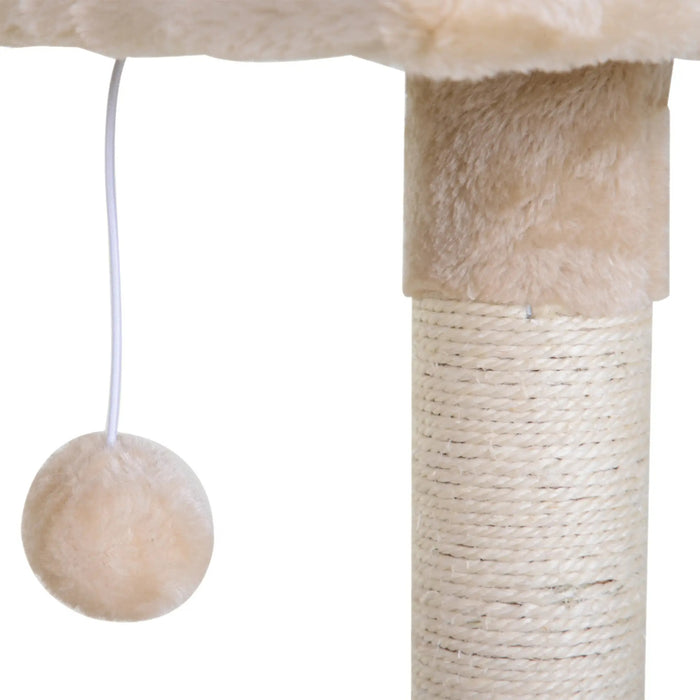 Cat Scratching Post avec sisal colonne en peluche en peluche Chipon de puce beige 50x36x70cm