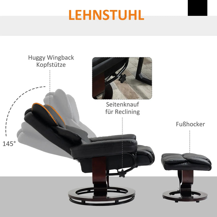 Détendez le fauteuil avec tabouret, fonction de couchage, rotatif, jusqu'à 160 kg, 80x79x100cm