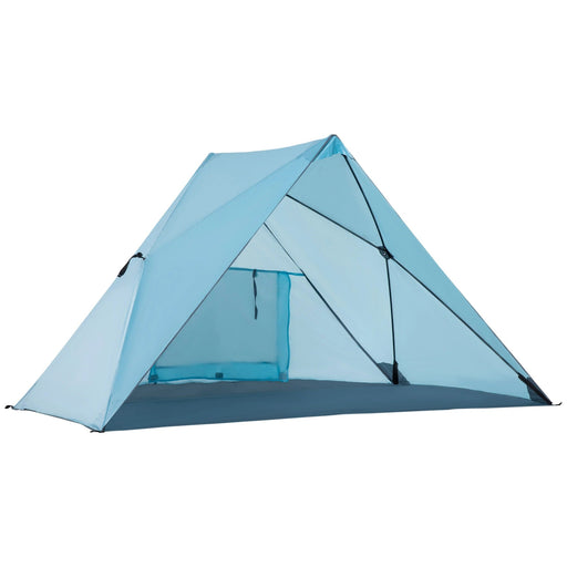 Campingzelt mit UV50+ Sonnenschutz Meshfenster Tragetasche 2-3 Personen Blau, 210x147x120cm