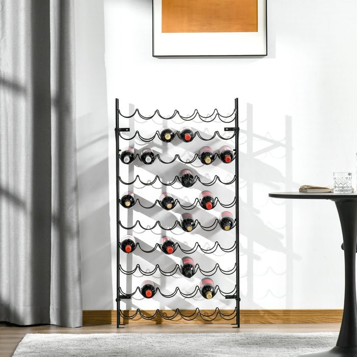 Wine shelf wine stand bottle shelf 60 bottles wall fastening metal black