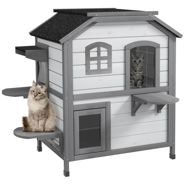 Catal house, cat cave, 2 floors, weather -resistant, 78.1x55.2x90.8cm