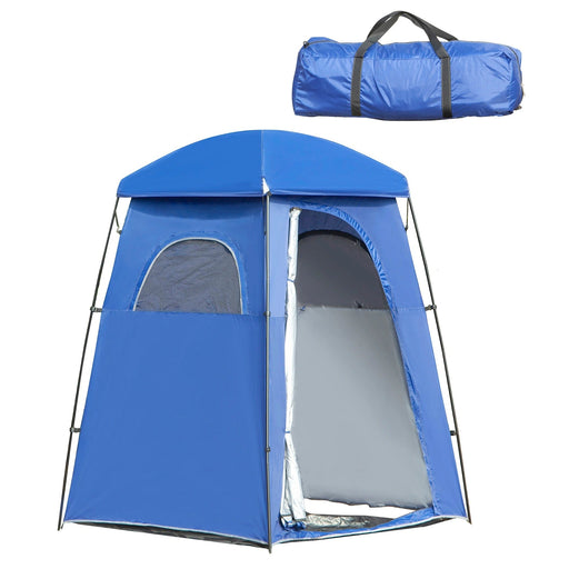 Campingzelt Duschzelt mit Tasche Duschkabine Umkleidekabine Polyester Blau, 167x167x218cm