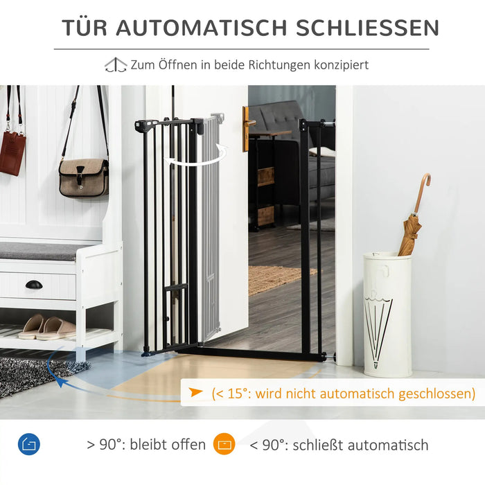 Dog barrier double locking black, 80x3.5x104.1cm