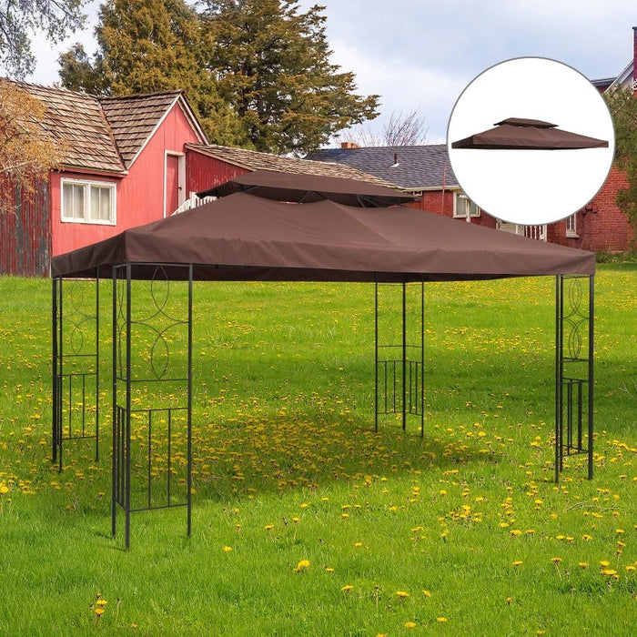 Ersatzdach für Gartenpavillons 3x4m Polyester Kaffee