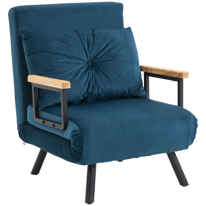 Détendez le fauteuil à Skiere Dignity Chaise de lecture de chaise de lecture comprenant un oreiller bleu, 63x73x81cm