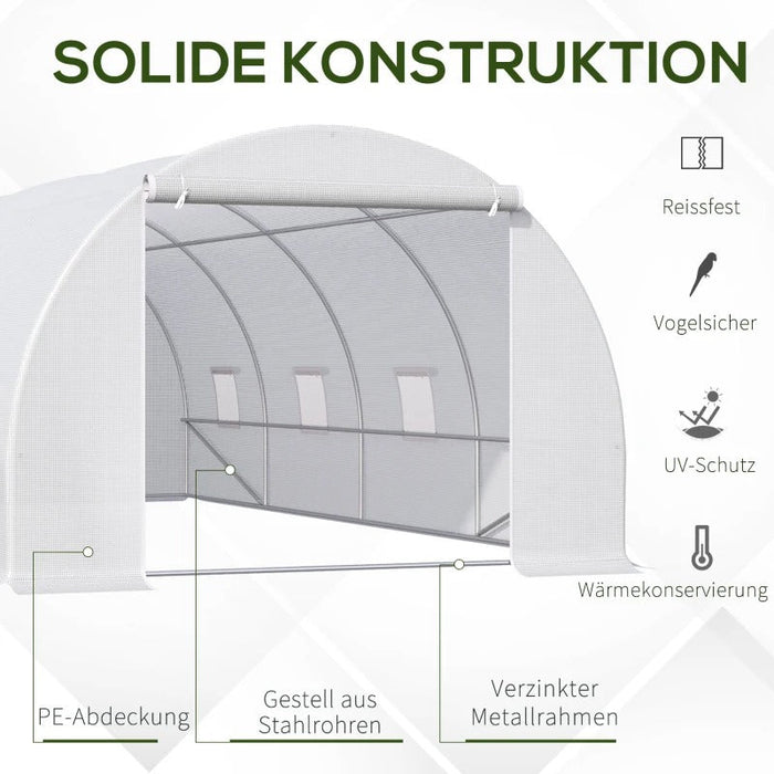 Gewächshaus Foliengewächshaus Treibhaus Pflanzenhaus Folien 595x300x200cm