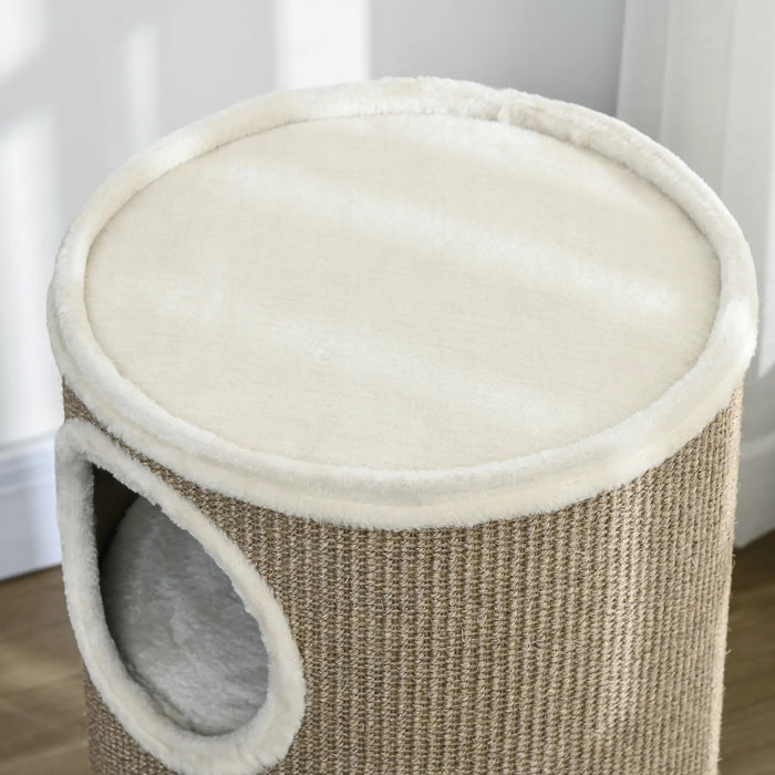 Cats Scratch Bin, moelleuse molle, tapis à gratter de sisal, robuste, marron, Ø38x70hcm