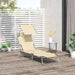 Sonnenliege Gartenliege Wellnessliege Strandliege klappbar mit Sonnenschutz Beige, 187x58x36cm