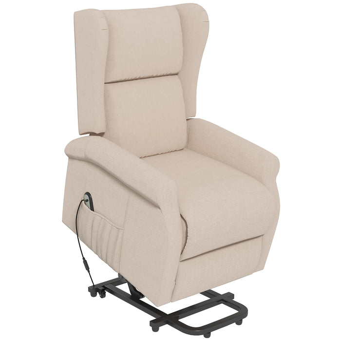 Fauteuil de fauteuil en barre en barre avec une crème de fonction de mensonge électrique d'aide sur pied, 72.5x94x109cm