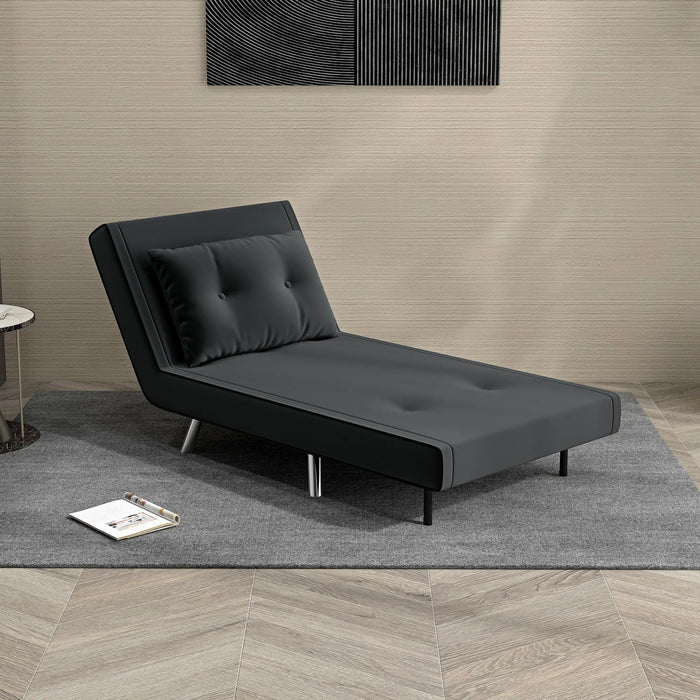 Sleep Bulchair avec fonction couchée chaise couchée bouton de hanche optique noire, 77x88x83cm