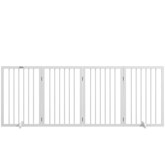 Dog shut-off grille foldable non-slip white, 206x35.5x76cm