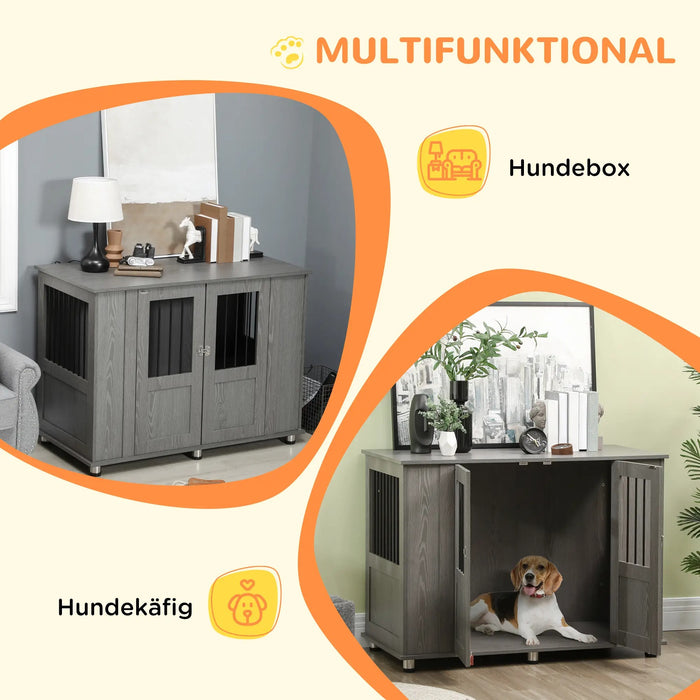 Hundekäfig Hundebox mit Verriegelung, 116x60x87cm