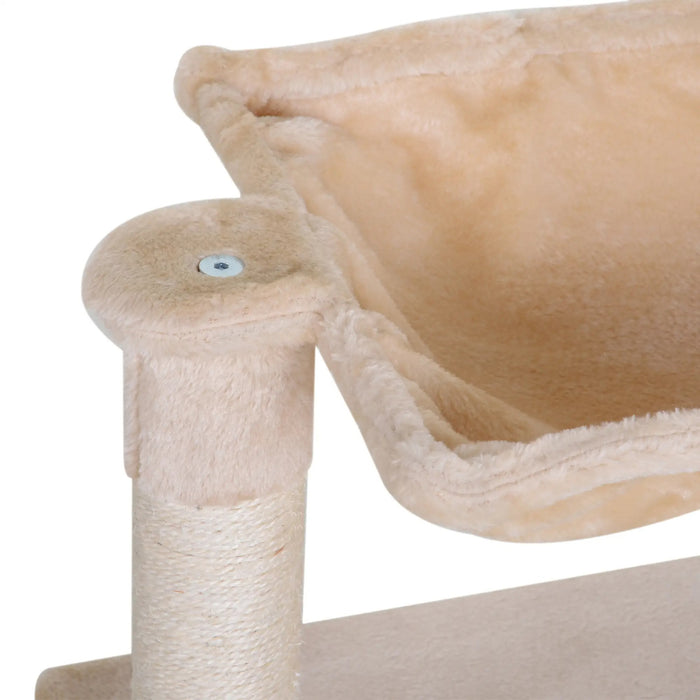 Cat Scratching Post avec sisal colonne en peluche en peluche Chipon de puce beige 50x36x70cm