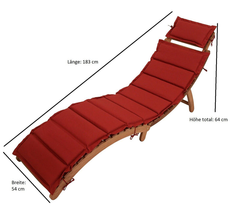 Garden lounger Panama Acacia wood with edition