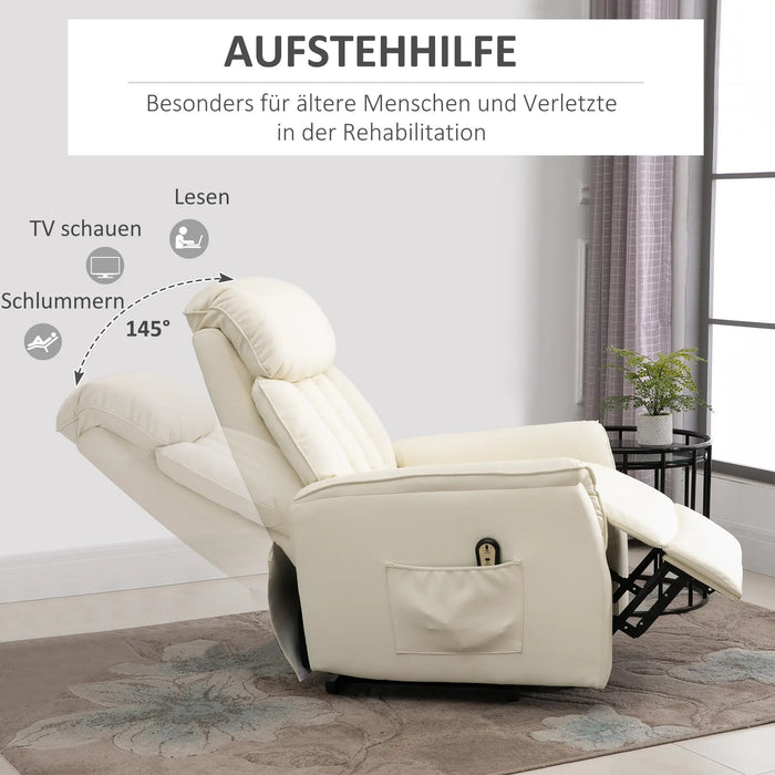 Anste fauteuil télévisé fauteuil électrique électrique avec une aide permanente et une fonction de mensonge beige, 80x94x104cm