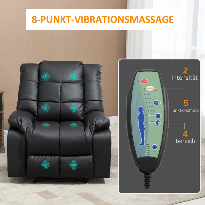 Chaise de massage, fauteuil de relaxation, 8 points de vibration, fonction de mensonge, 94x99x99cm