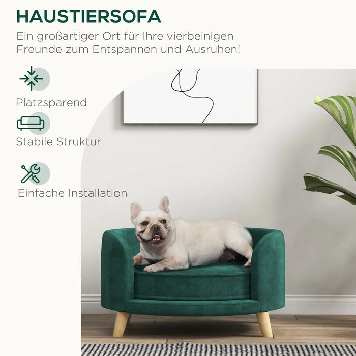 Dog bed Dog Foofa Pet Sofa Eukolyptuswood green, 68x68x35cm