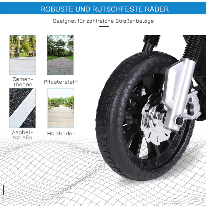 Electrocorrad pour enfants 3 à 6 ans avec roues de support un maximum de 3 km / h métal + bleu plastique 105x52.3x62.3 cm