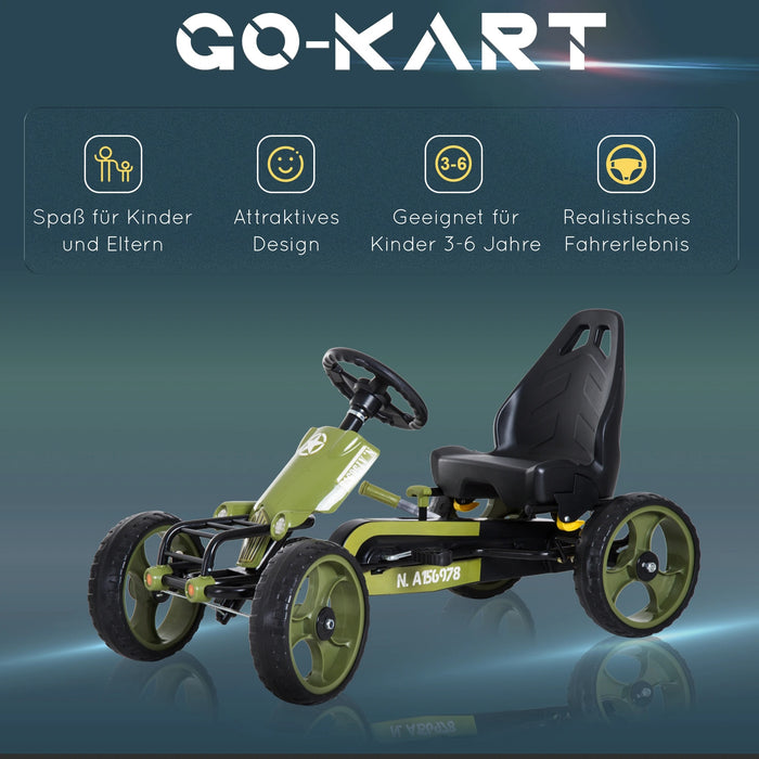 Gokart Troll Car avec frein à main et siège réglable de 3 ans, 105x54x61cm