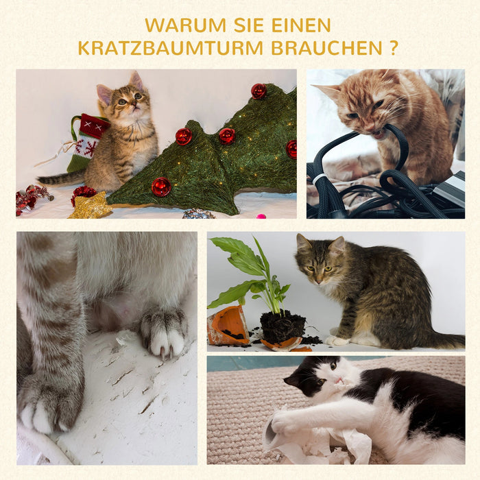 Katzenkratzfratzbaum Spielpiel Scratch avec plate-forme sisal en peluche gris 45x45x91cm