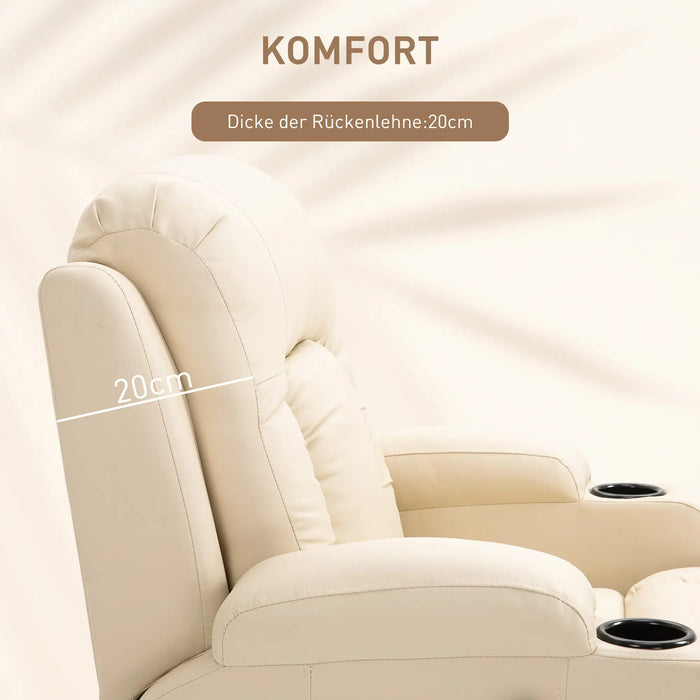 Chaise de massage, fauteuil de relaxation, fonction d'évasion, 8 points de vibration, y compris la télécommande, la crème