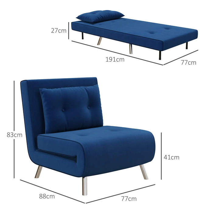 Détendez le fauteuil à Skiere Dignity Chaise de lecture de chaise de lecture comprenant un oreiller bleu, 63x73x81cm