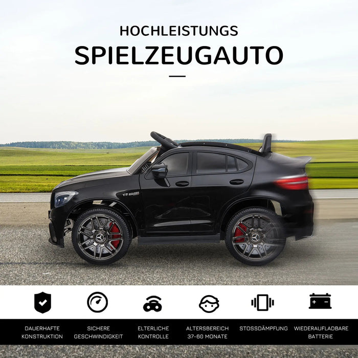 Véhicule pour enfants 12V Mercedes-Benz AMG GLC63S Coupé License ACTRIC avec télécommande et moteurs 2x35W à distance, noire 115x70x55cm